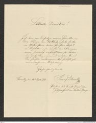 Nachlass Franz Steindachner, Brief von Josef Sitmell an Franz Steindachner (14.09.1907), Inv.Nr. 489.01, Seite 1